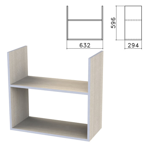 Полка навесная настенная "Бюджет", 632х294х596 мм, дуб шамони светлый, 402668-430