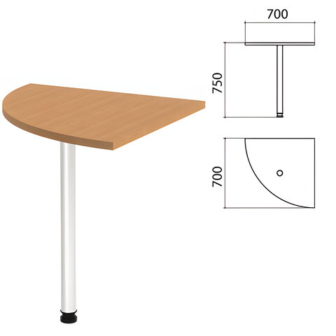 Стол приставной угловой "Этюд", 700х700х750 мм, цвет бук бавария (КОМПЛЕКТ)