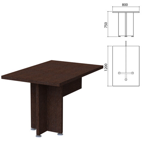 Столешница стола приставного "Приоритет" (800х1200х750 мм), венге, К-917, К-917 венге