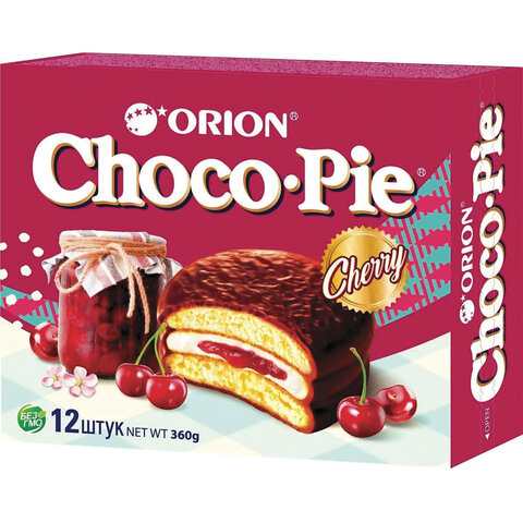 Печенье ORION "Choco Pie Cherry" вишневое 360 г (12 штук х 30 г), О0000013004