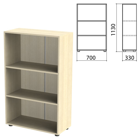 Шкаф (стеллаж) "Канц" 700х330х1130 мм, 2 полки, цвет дуб молочный, ШК39.15