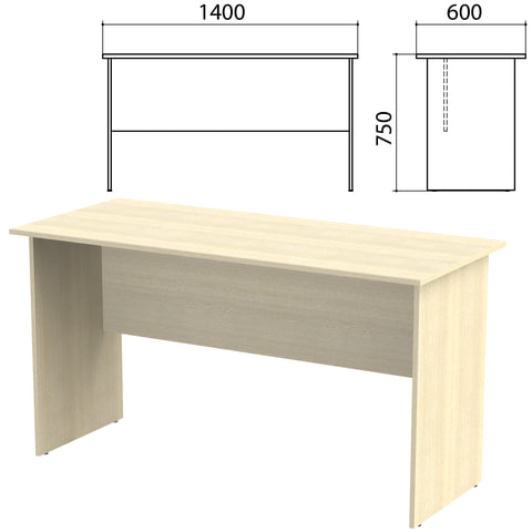 Стол письменный "Канц", 1400х600х750 мм, цвет дуб молочный (КОМПЛЕКТ)