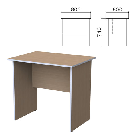 Стол письменный "Бюджет", 800х600х740 мм, орех онтарио, 402659-160