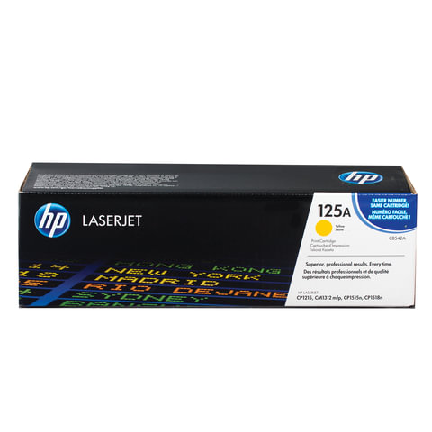 Картридж лазерный HP (CB542A) ColorLJ CP1215/CP1515N и др, №125A, желтый, оригинальный, ресурс 1400 страниц