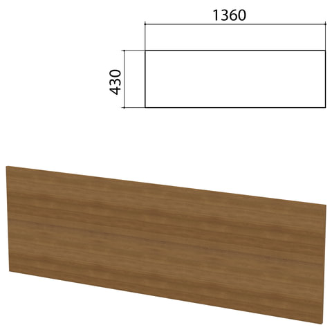 Экран-перегородка "Бюджет", 1360х16х430 мм, БЕЗ ФУРНИТУРЫ, орех французский, 402667-190