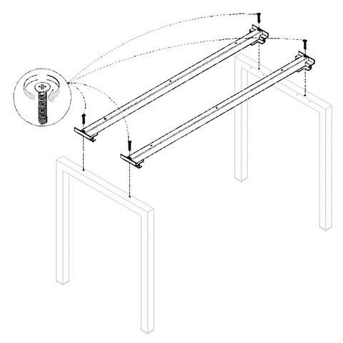 Траверса стола на металлокаркасе "Арго", КОМПЛЕКТ 2 шт., для ширины 1200 мм